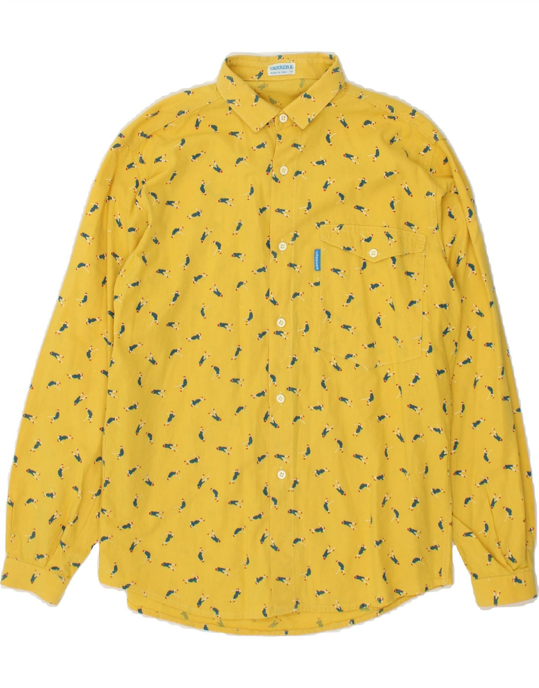 CARRERA Boys Abstract Pattern Shirt 13-14 Years Yellow Cotton Vintage Carrera and Second-Hand Carrera from Messina Hembry 