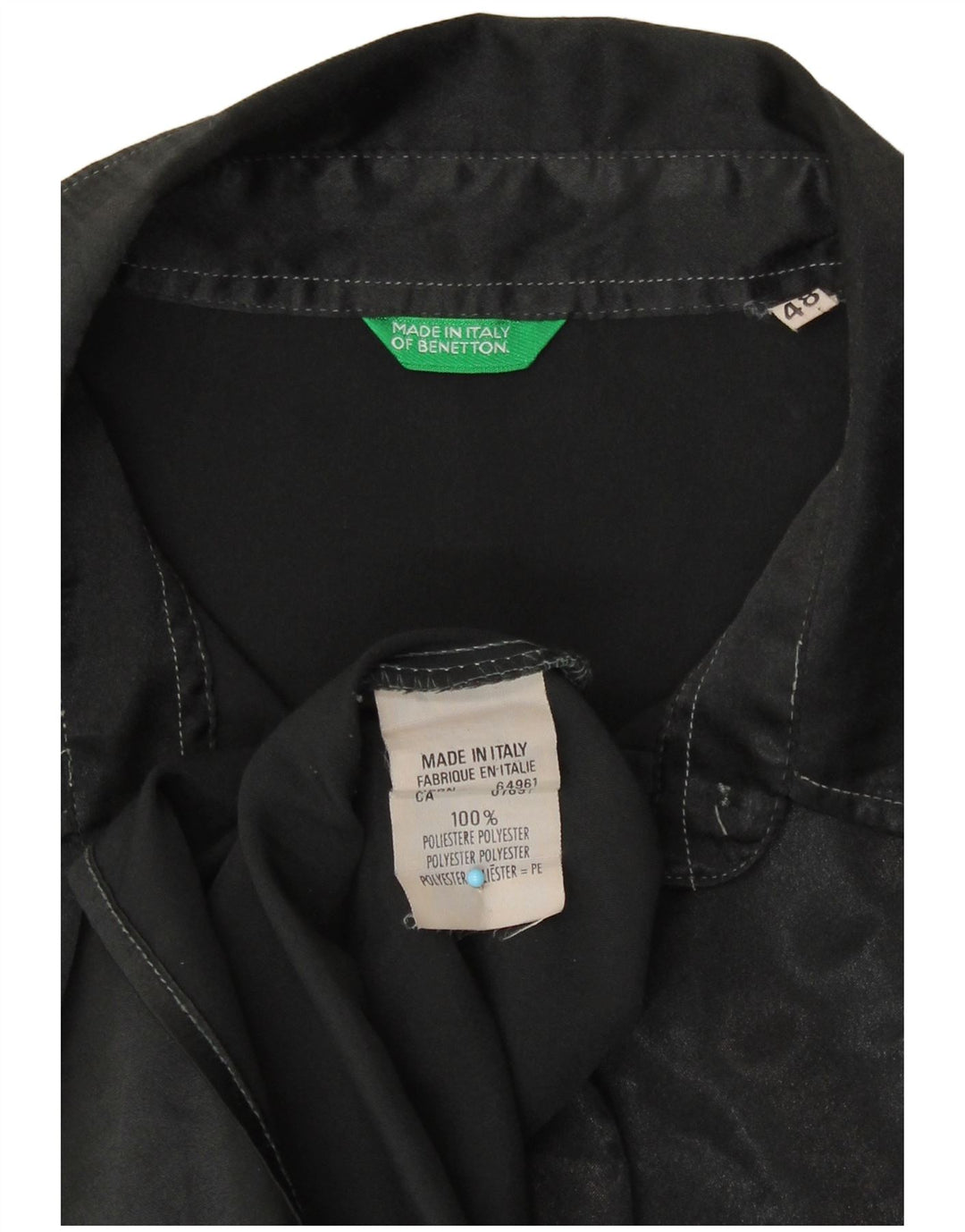 Benetton Dameskjorte IT 48 XL Sort Animal Print Polyester