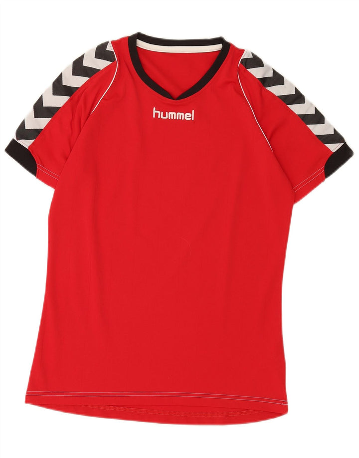 Hummel Herre grafisk T-shirt Top Lille Rød Colourblock Polyester