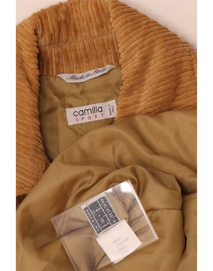 Camilla Dame Dobbeltradet Corduroy Jacket IT 44 Medium Beige Bomuld