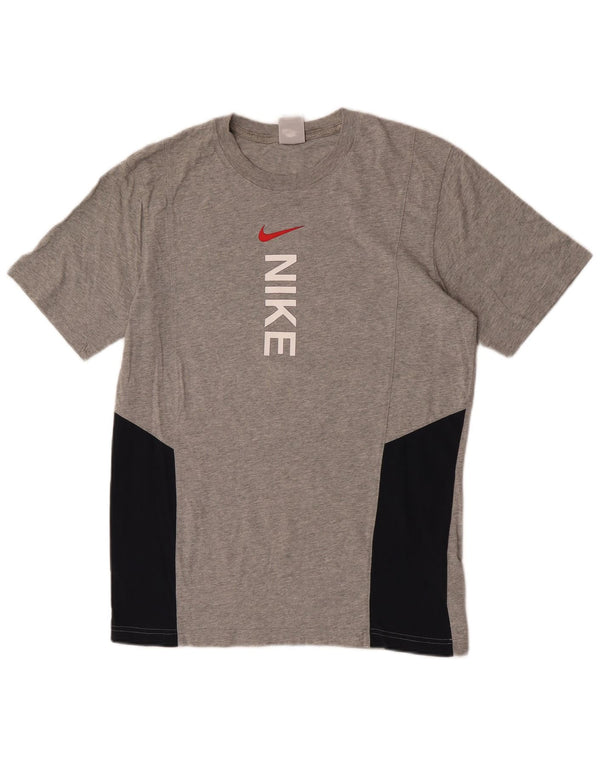 Nike Herre grafisk T-shirt Top Medium Grey Colourblock Bomuld