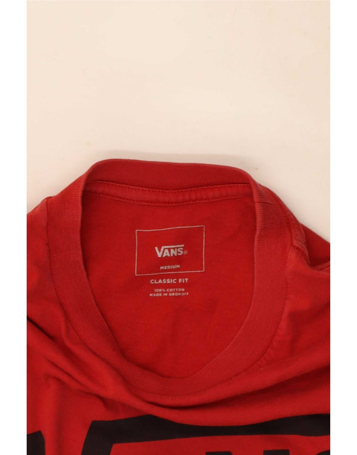 Vans Herre Classic Fit Grafisk T-Shirt Top Medium Rød Bomuld