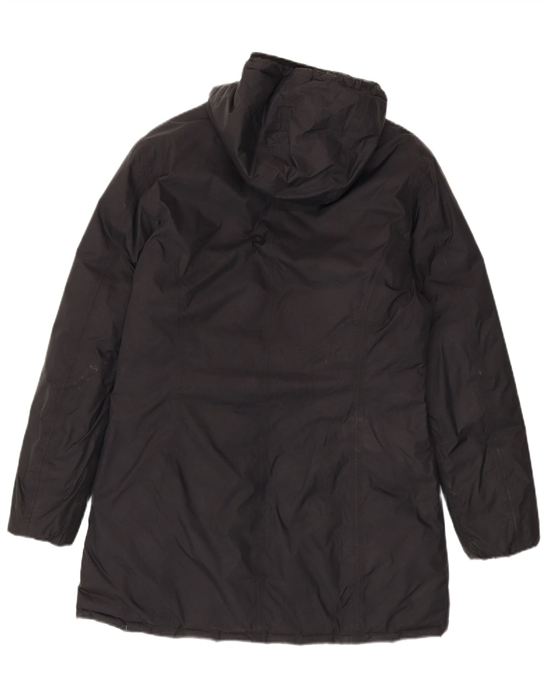 K-Way Womens Hætte Vendbar Polstret Frakke US 6 Medium Black Colourblock