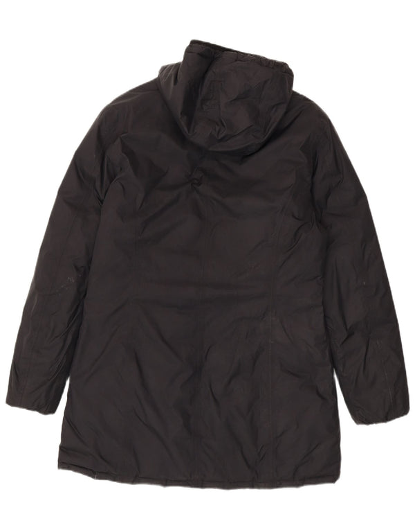 K-Way Womens Hætte Vendbar Polstret Frakke US 6 Medium Black Colourblock