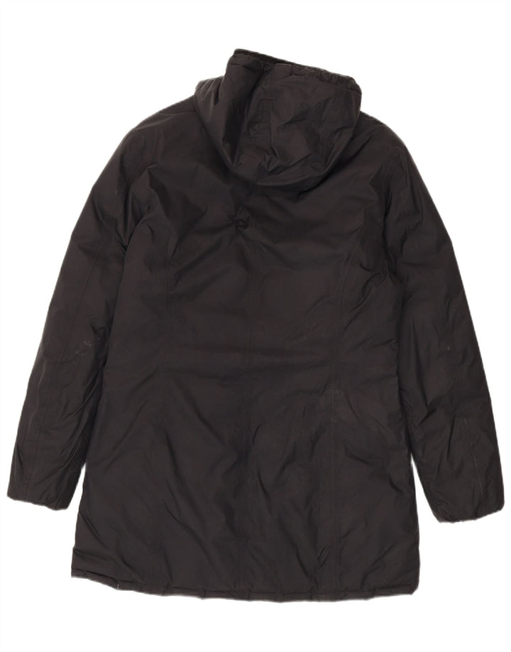 K-Way Womens Hætte Vendbar Polstret Frakke US 6 Medium Black Colourblock
