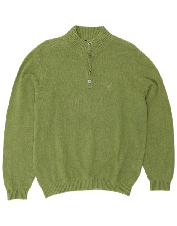 AUSTRALIAN L'ALPINA Herre Button Neck Jumper Sweater IT 48 Medium Green