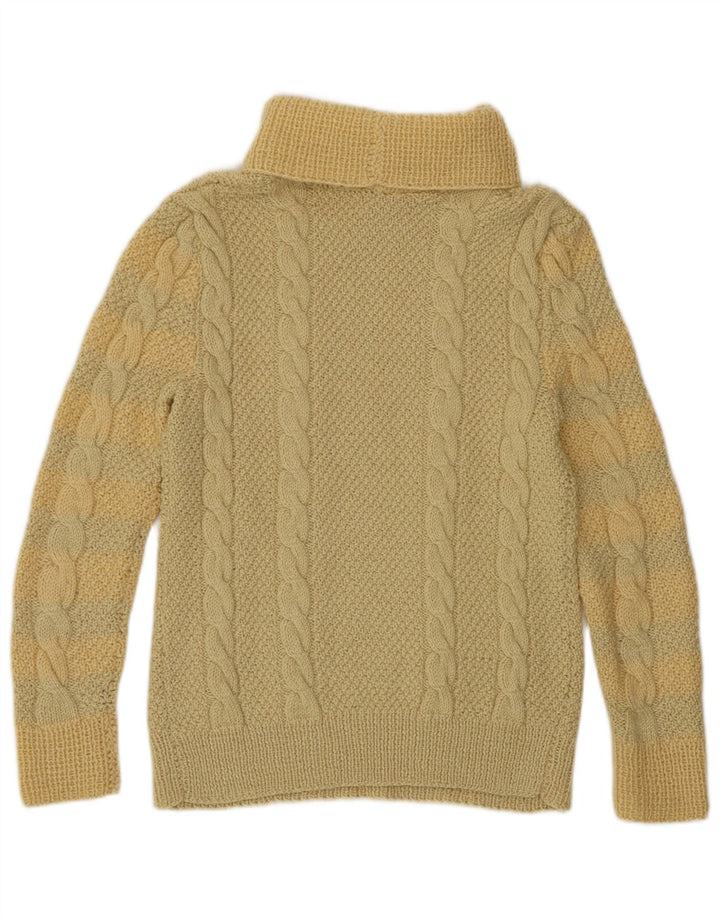 Vintage Dame Rullehals Sweater UK 10 Lille Gul