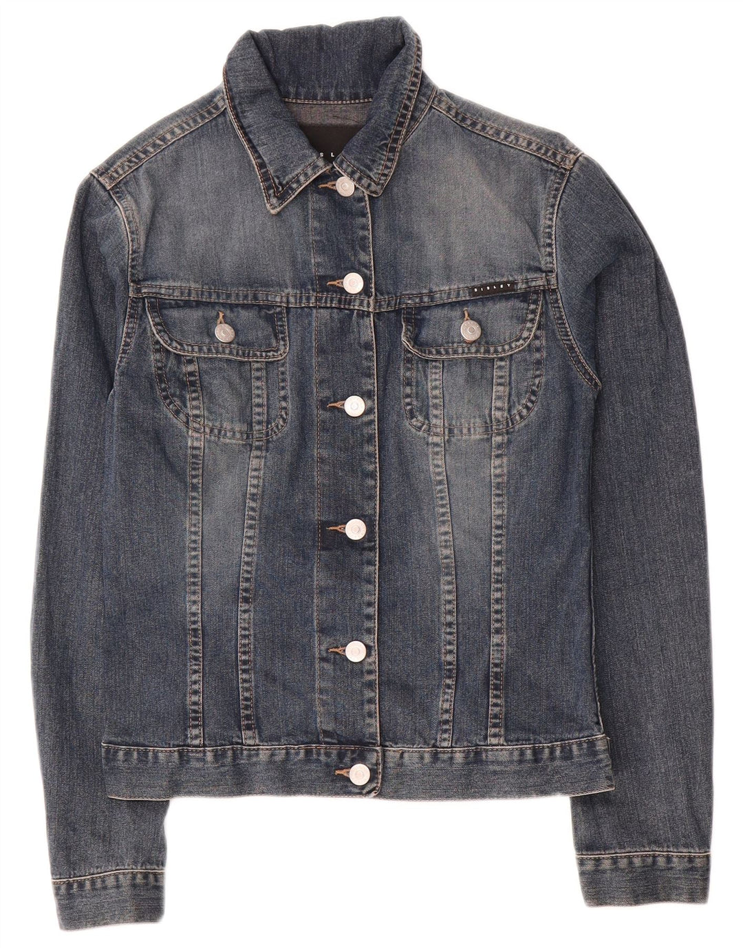 Sisley Dame denimjakke UK 6 XS Blå Bomuld