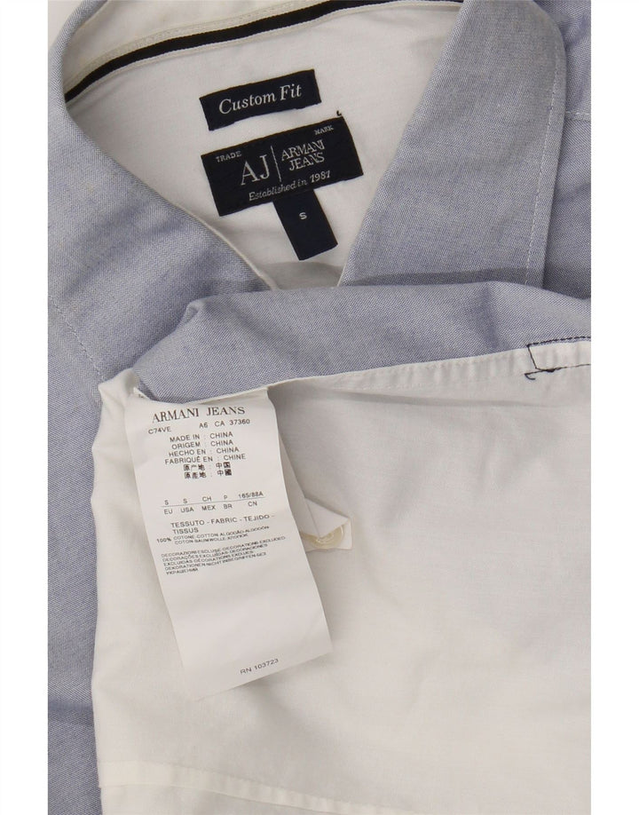 Armani Jeans Herre Custom Fit skjorte lille blå Colourblock Bomuld