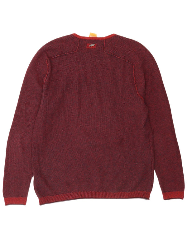 Hugo Boss Herre Crew Neck trøje Sweater Large Bourgogne bomuld