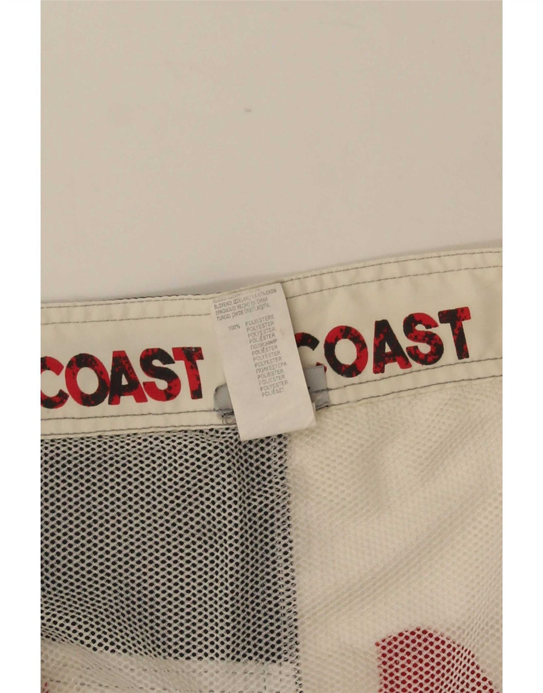 Vintage grafiske svømmeshorts til mænd Medium hvid Colourblock Polyester