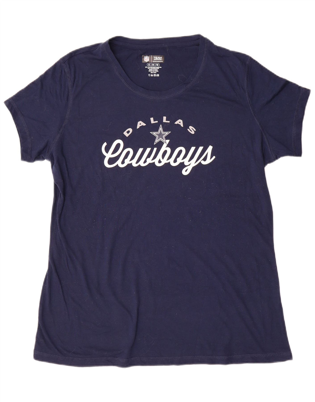 NFL Dame Dallas Cowboys Grafisk T-Shirt Top UK 18 XL Navy Blue Polyester