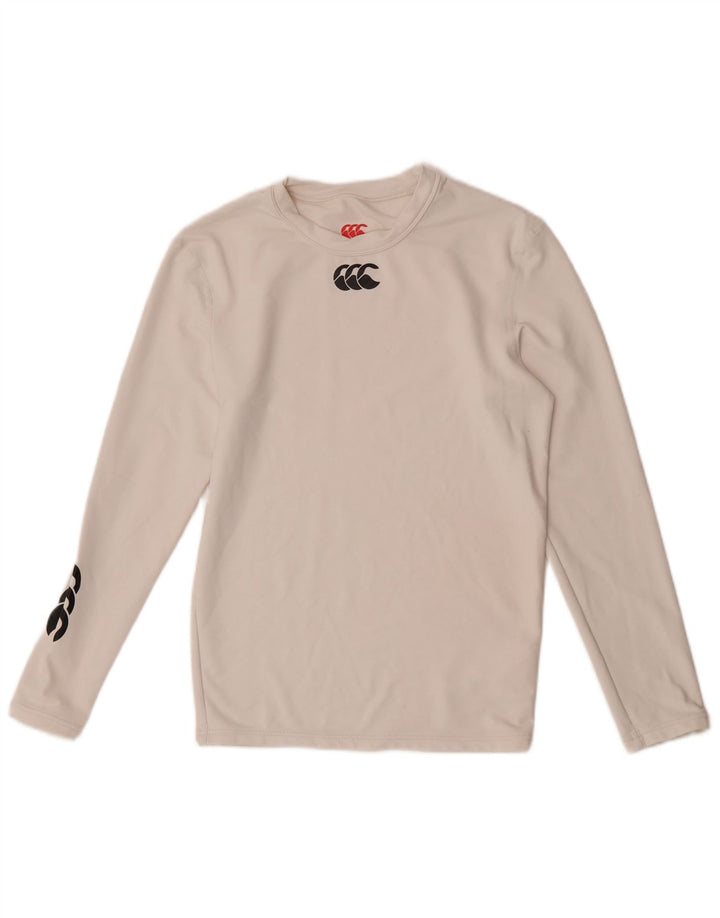 Canterbury Dame Grafisk Top Langærmet UK 12 Medium White