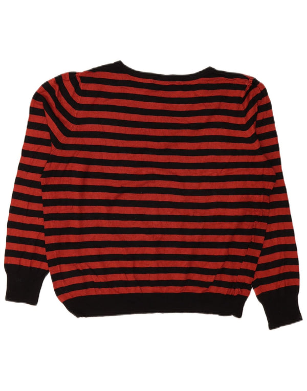 Marks & Spencer Dame Boat Neck Jumper Sweater UK 18 XL Rødstribet