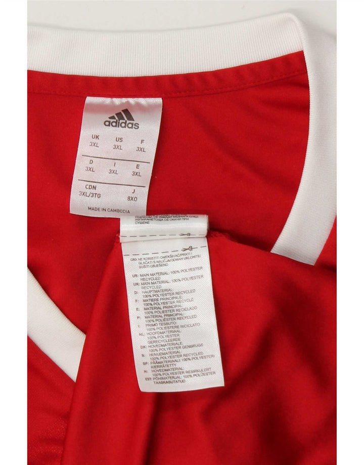 Adidas Herre Climalite T-Shirt Top 3XL Rød Colourblock Polyester