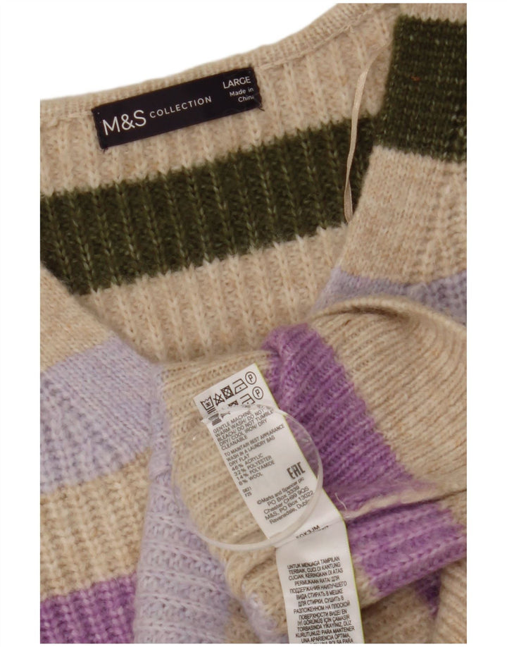 Marks & Spencer Dame V-hals sweater UK 16 Stor Flerfarvet
