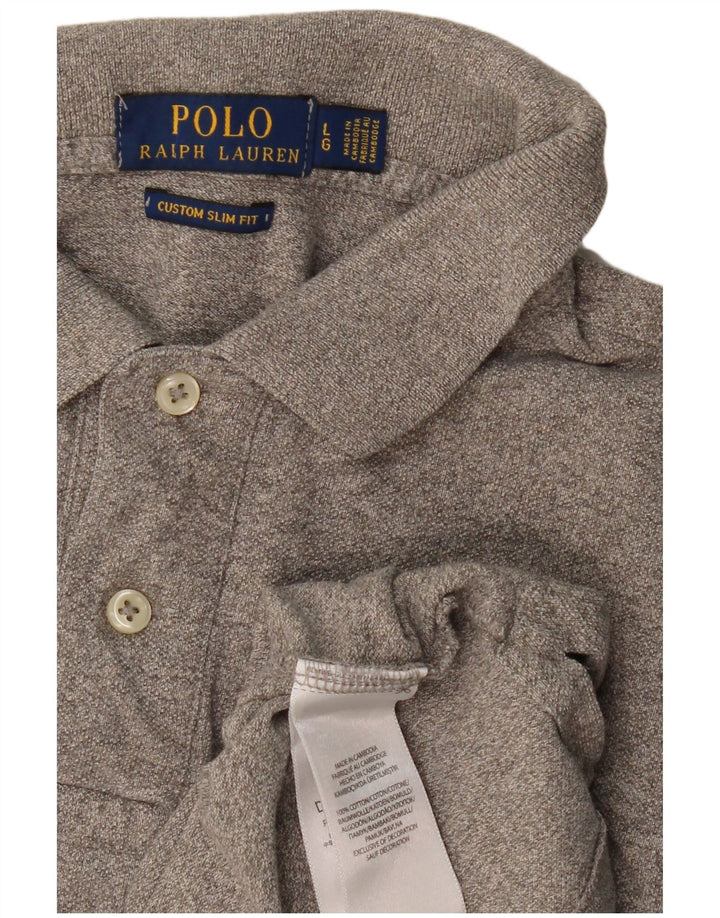 POLO RALPH LAUREN Herre Custom Slim Fit Polo Shirt Stor Grå Bomuld