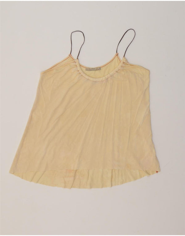ZARA Dame Crop Cami Top UK 12 Medium Gul