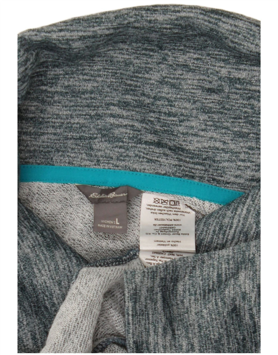 Eddie Bauer træningsdragt topjakke til kvinder UK 16 Large Blue Flecked Polyester