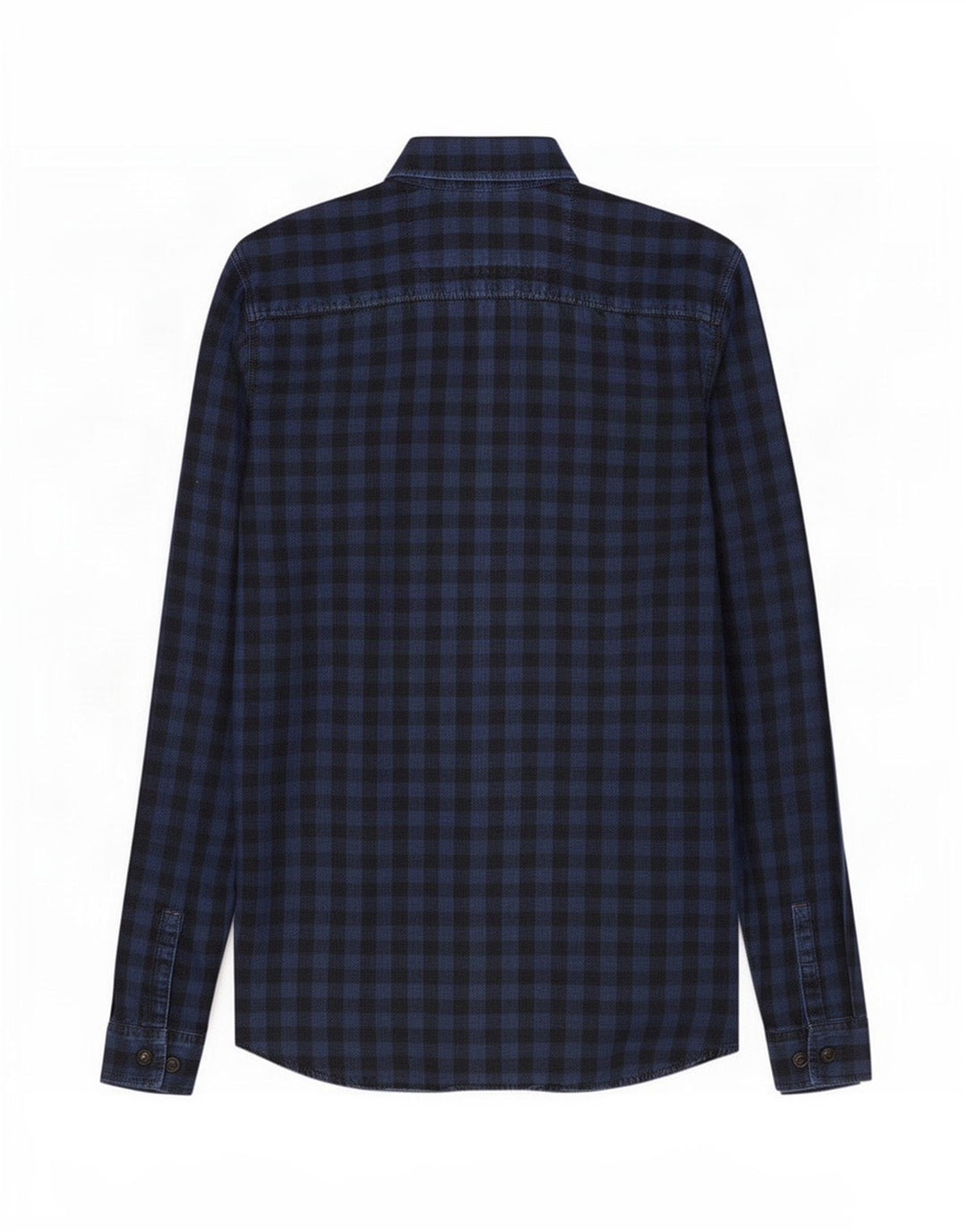 Jack & Jones Arbejdstøjsskjorte til mænd, lille marineblå Gingham bomuld