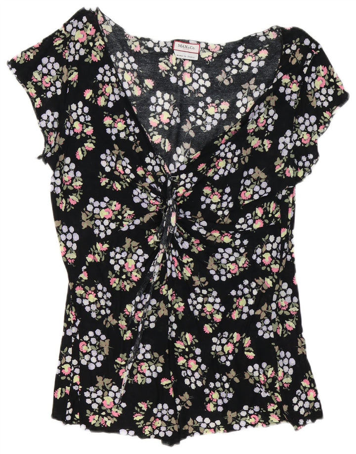 Max & Co. Damebluse Top UK 10 Small Black Floral