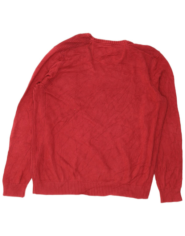 Eddie Bauer Herre Tall Boat Neck Jumper Sweater XL Bourgogne bomuld