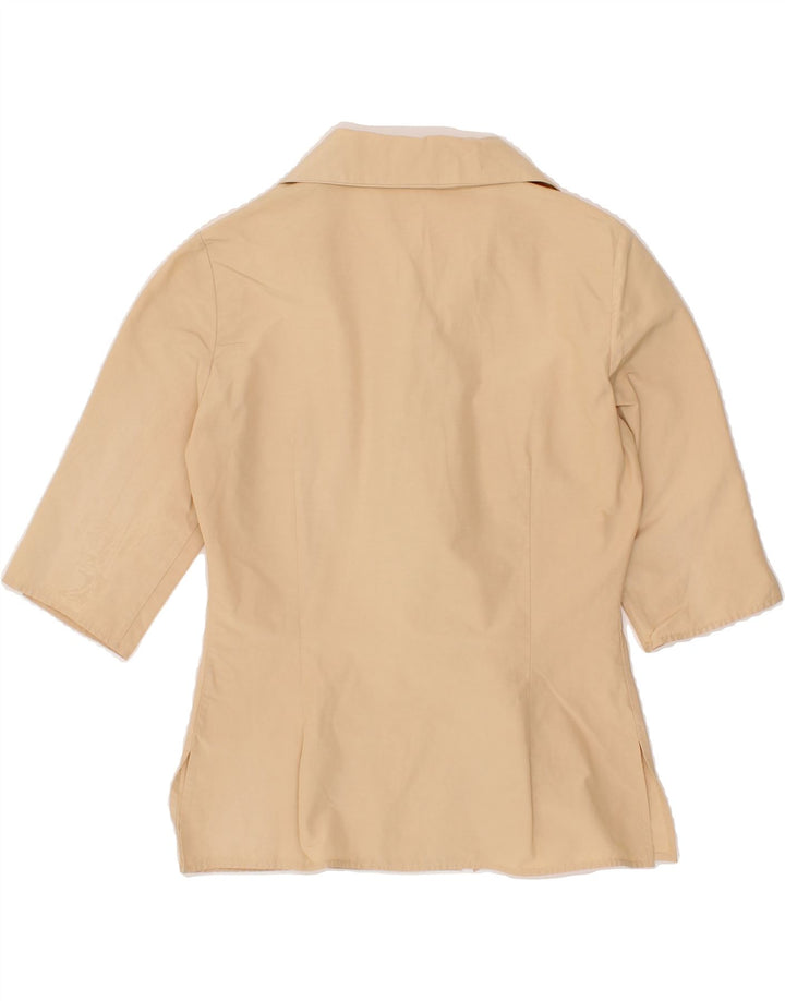 ANTONIO FUSCO Womens Short Sleeve Shirt UK 12 Medium Beige Vintage Antonio Fusco and Second-Hand Antonio Fusco from Messina Hembry 