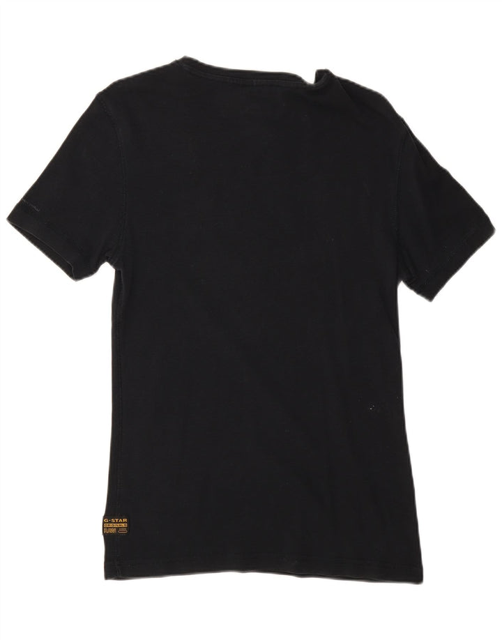 G-Star Dame Grafisk T-Shirt Top UK 12 Medium Navy Blue