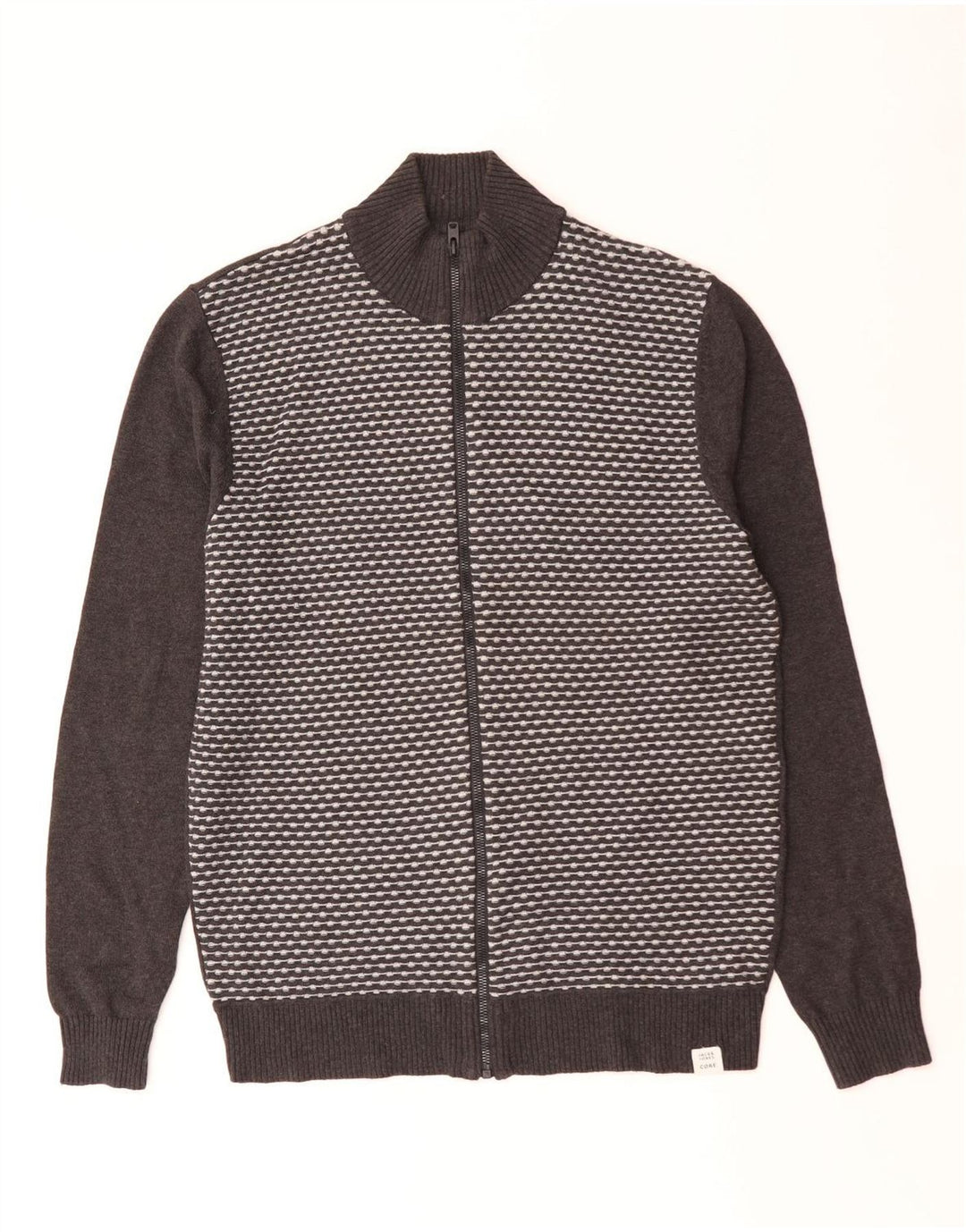 Jack & Jones Herre Cardigan Sweater Stor Grå Geometrisk