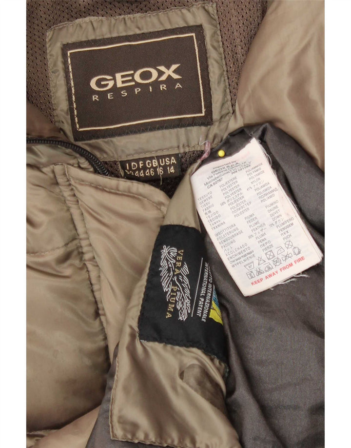 Geox Womens Respira hættepolstret jakke UK 14 Medium Khaki Polyester