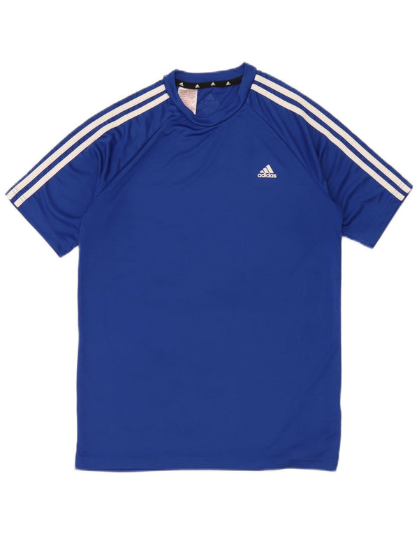 Adidas Boys Aeroready T-Shirt Top 15-16 År Blå Polyester