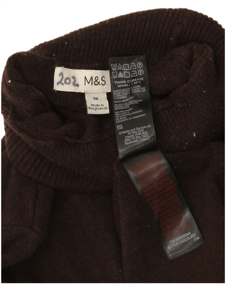 Marks & Spencer Dame Rullehals sweater UK 14 Medium Brun