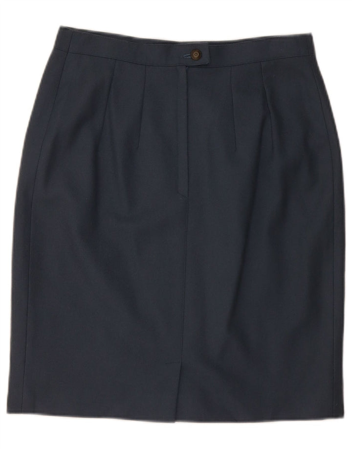 VINTAGE Blyantnederdel til kvinder Medium W28 Marineblå Uld