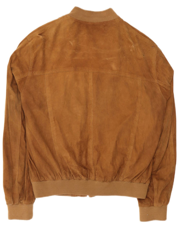 Vintage herre ruskind bomberjakke UK 42 XL brunt læder