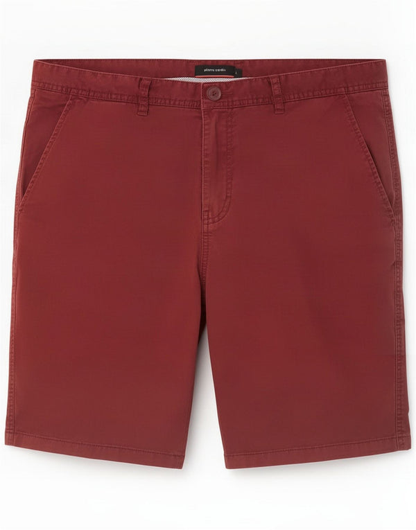 Pierre Cardin Mens Chino Shorts Large W36 Burgundy Cotton