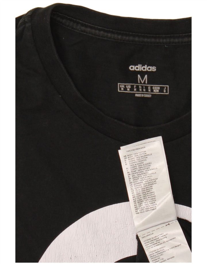 Adidas Herre grafisk T-shirt Top Medium Sort Bomuld