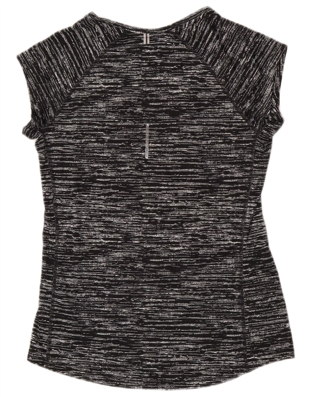 Nike Dame Dri Fit T-Shirt Top UK 12 Medium Sort Flecked Polyester