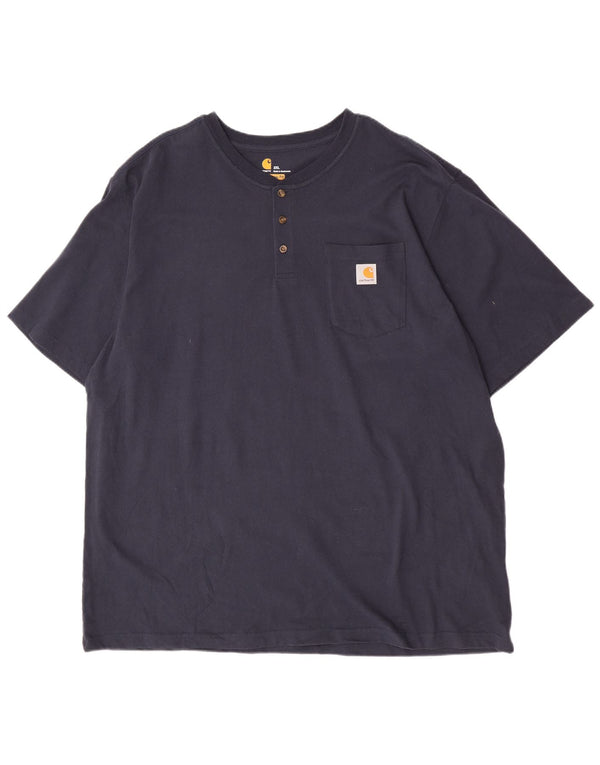 Carhartt Herre Original Fit T-Shirt Top 2XL Navy Blue Bomuld