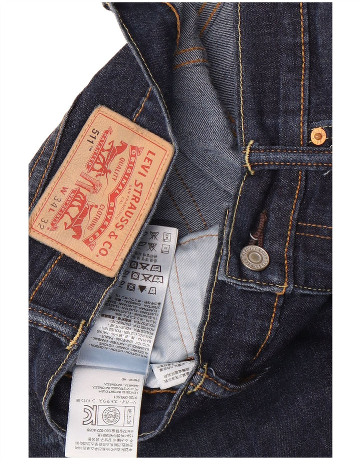 Levi's Herre 511 Slim Jeans W34 L32 Marineblå Bomuld