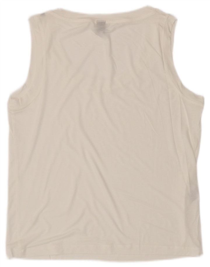 Stefanel Damevest Top UK 14 Medium White Lyocell