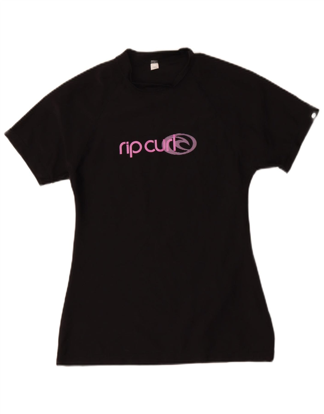 Rip Curl Dame Grafisk T-Shirt Top US 12 Stor Sort Polyamid