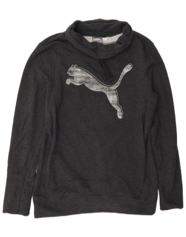 Puma Graphic Sweatshirt Jumper UK 12 Medium Grey Bomuld