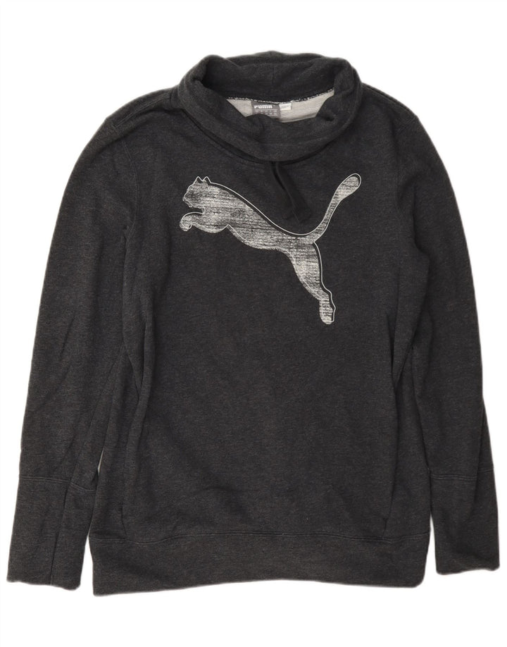 Puma Graphic Sweatshirt Jumper UK 12 Medium Grey Bomuld