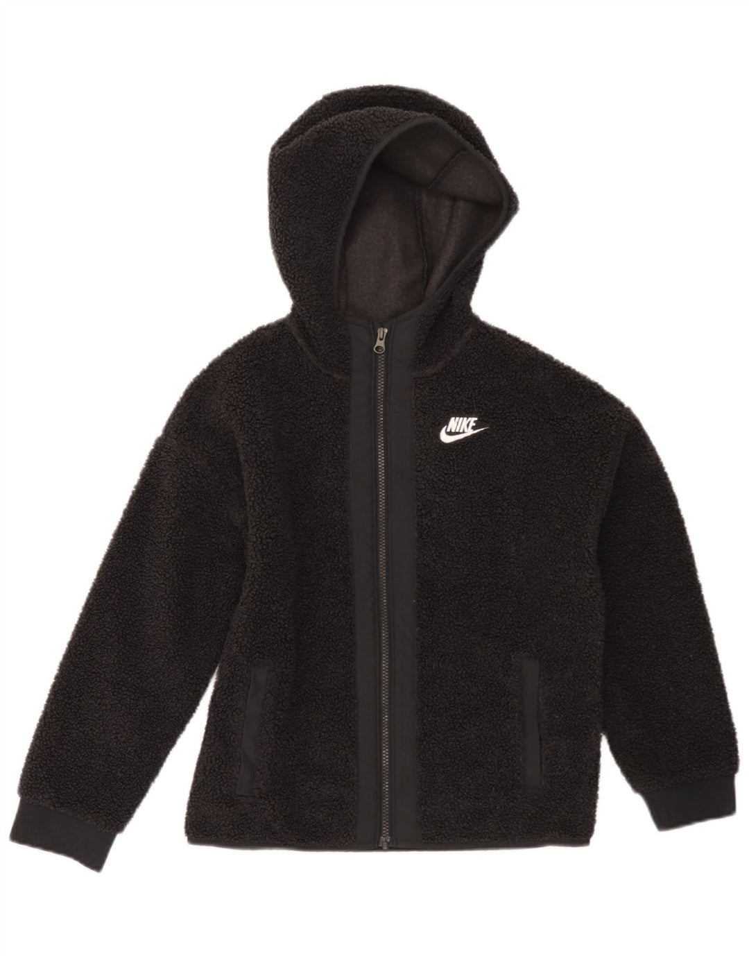 Nike drenge hættejakke i fleece 10-11 år medium sort polyester