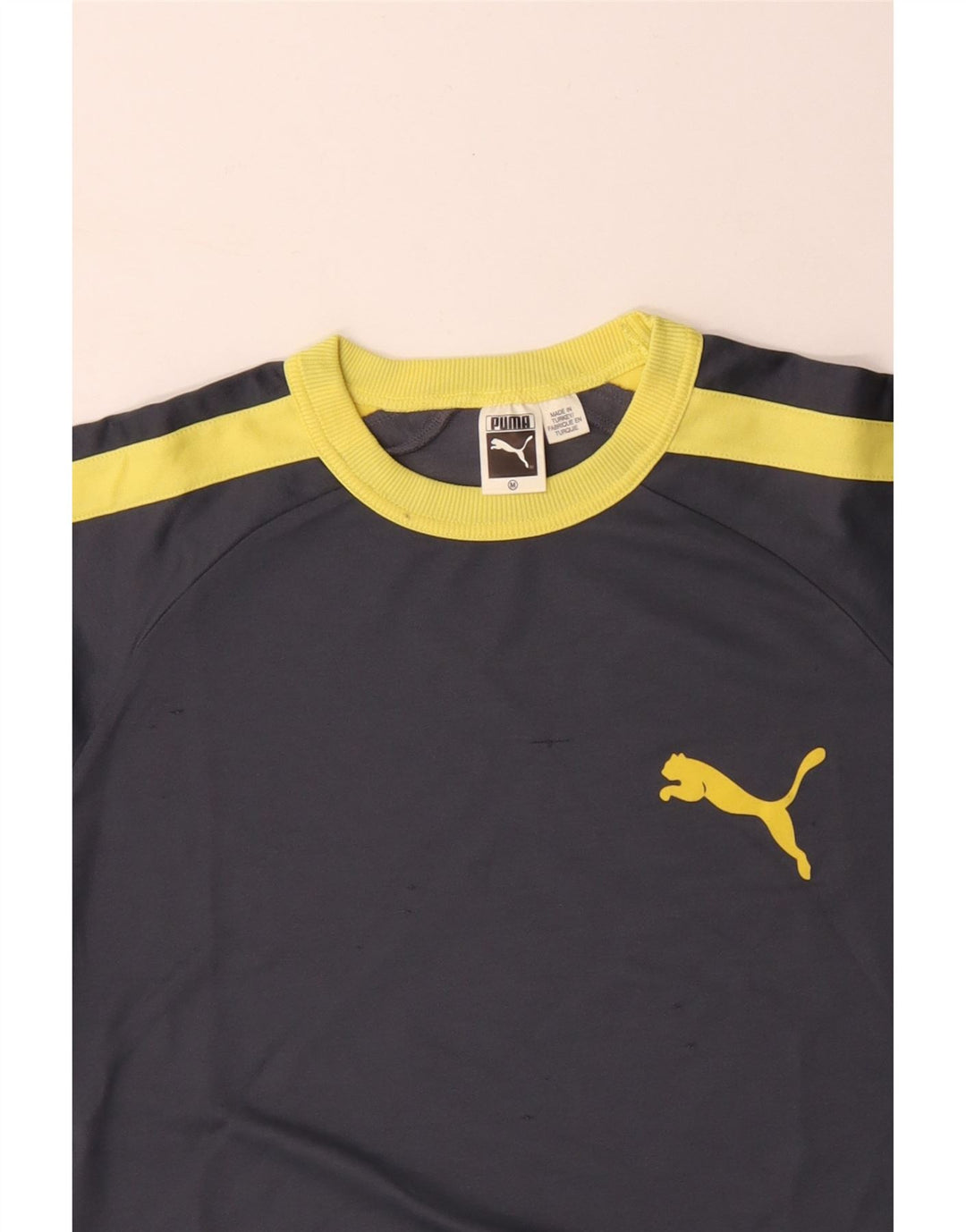 PUMA Herre T-Shirt Top Mellemgrå Colourblock Bomuld
