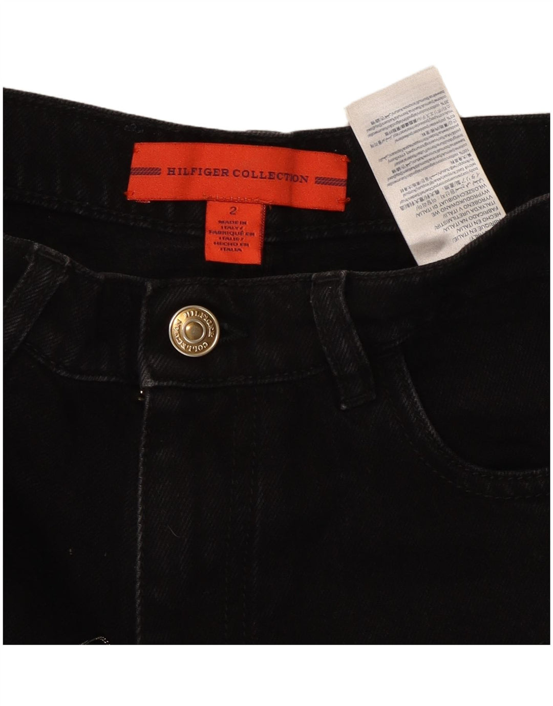 TOMMY HILFIGER Dame Distressed Tapered Jeans US 2 XS W25 L26 Sort