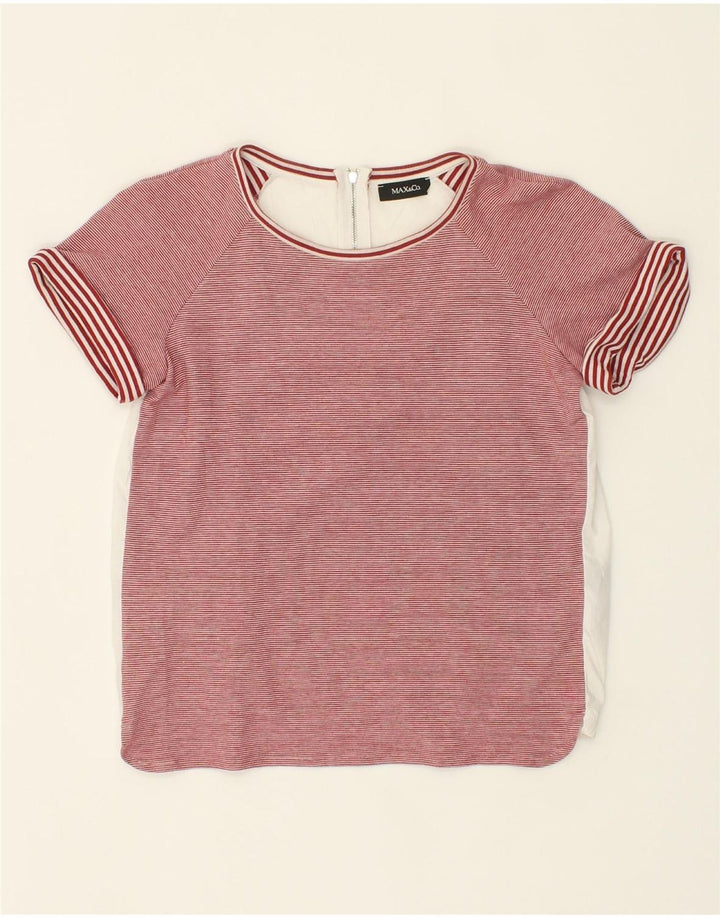 MAX & CO. Womens Blouse Top UK 12 Medium Red Striped Vintage Max & Co. and Second-Hand Max & Co. from Messina Hembry 