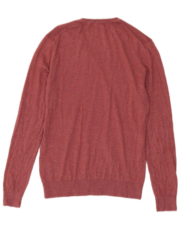 Zara Herre V-hals sweater Medium Bourgogne bomuld