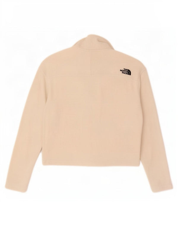 The North Face Womens Crop Oversized Fleece Jumper UK 10 Small Off White