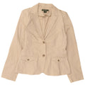 EDDIE BAUER Dame 2-knaps blazerjakke US 10 Stor beige bomuld